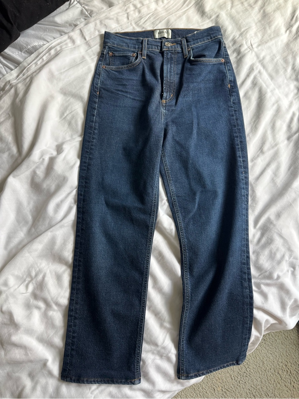 Agolde Straight-Leg Dark Blue Jeans